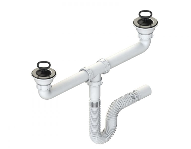 standard plumbing kits for a double kitchen sink